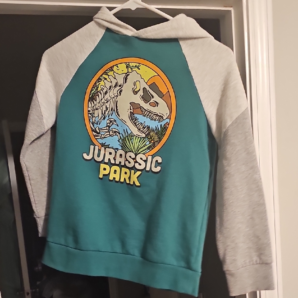 Jumping Beans Jurassic Park Hoodie - Teal and Gray